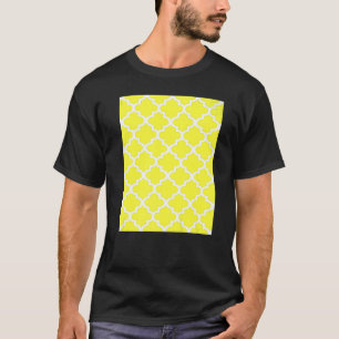 Quatrefolienmuster in weißer Kontur auf Zitrusgloc T-Shirt