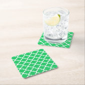 Quatrefolienmuster in Zen Green Rechteckiger Pappuntersetzer (Vor Ort)