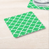 Quatrefolienmuster in Zen Green Rechteckiger Pappuntersetzer (angewinkelt)