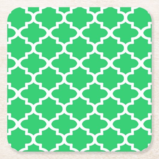 Quatrefolienmuster in Zen Green Rechteckiger Pappuntersetzer (Vorderseite)