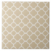 Quatrefolienmuster neutrale Beige Fliese (Vorderseite)