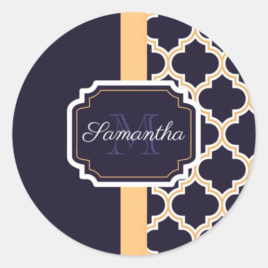 Quatrefolienmuster Runder Aufkleber (Vorderseite)