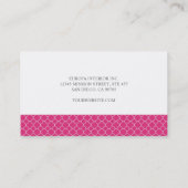 Quatrefolienverbindung mit heißrosa Klee, modern Visitenkarte (Rückseite)