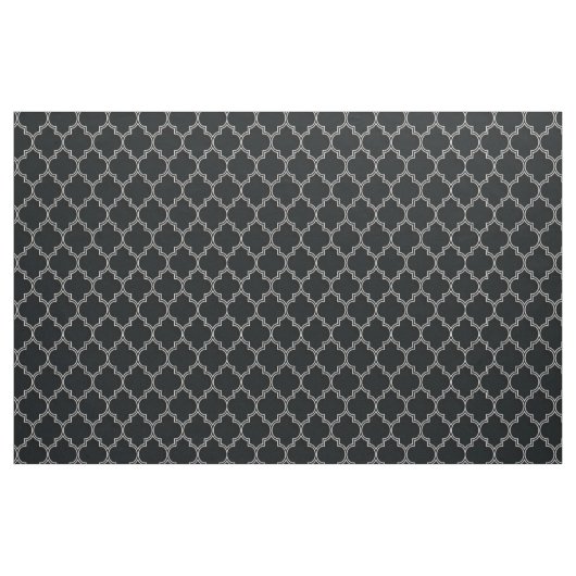Quatrefolienweiß auf schwarz stoff (Yard (91,4 cm))
