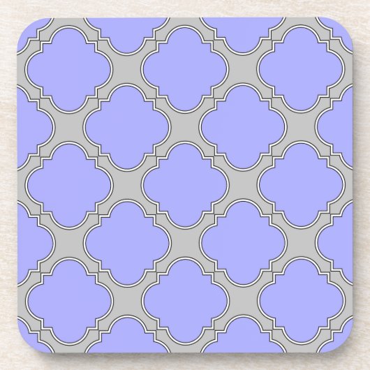 Quatrefolienzwinkle und Grau Getränkeuntersetzer (Vorderseite)