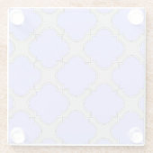 Quatrefolienzwinkle und Grau Glasuntersetzer (Rückseite)