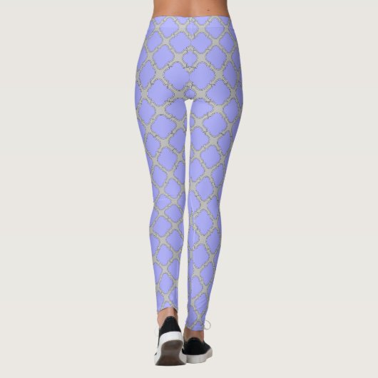 Quatrefolienzwinkle und Grau Leggings (Rückseite)