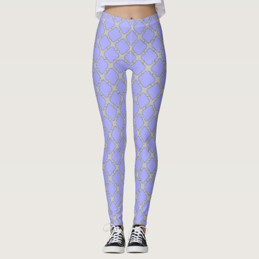 Quatrefolienzwinkle und Grau Leggings (Vorderseite)