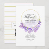 Quatsch & Gold Geometric Herbarium QR Code Wedding Einladung (Vorne/Hinten)