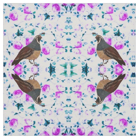 Quatsche auf Pink Chintz Fabric Stoff (Muster)