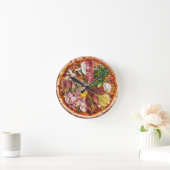 Quattro Stagioni Pizza Runde Wanduhr (Zuhause)