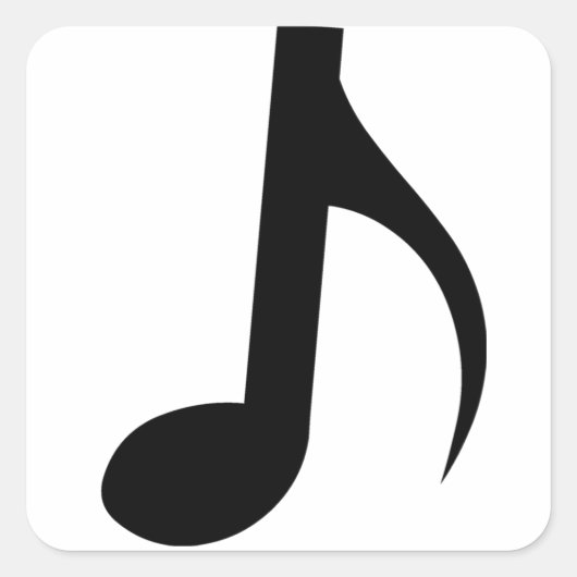 Quaver Musical Note Quadratischer Aufkleber (Vorderseite)