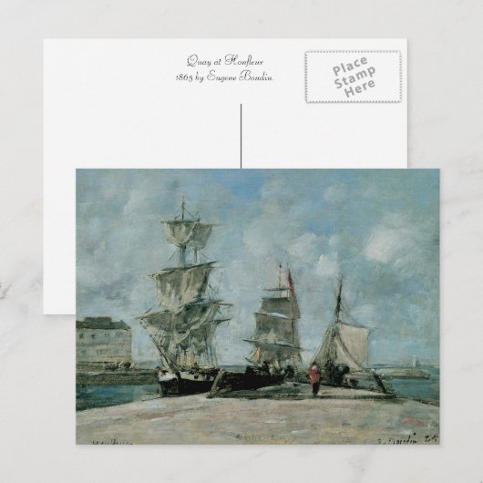 Quay at Honfleur Postkarte (Vorne/Hinten)