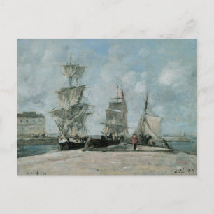 Quay in Honfleur, 1865 Postkarte