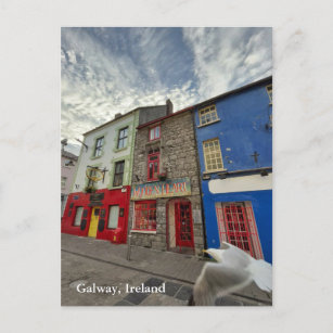 Quay Street in Latin Quarter, Galway Ireland 2 Postkarte