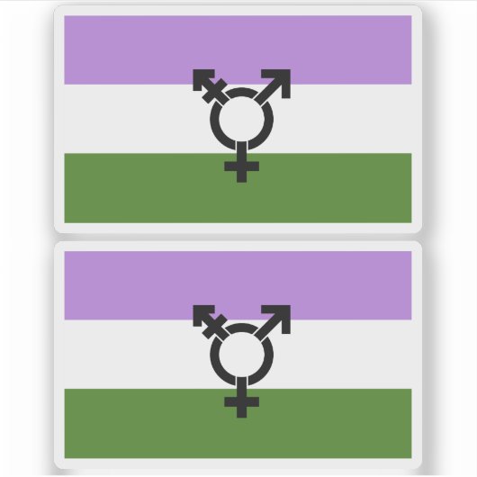 Que - Geschlechtsspezifischer Queer Stolz Aufkleber (Vorderseite)