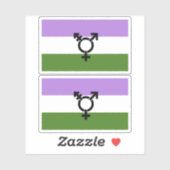 Que - Geschlechtsspezifischer Queer Stolz Aufkleber (Blatt)