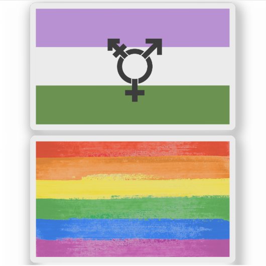 Que - Geschlechtsspezifischer Queer Stolz Aufkleber (Vorderseite)