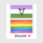 Que - Geschlechtsspezifischer Queer Stolz Aufkleber (Blatt)