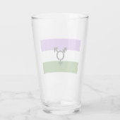 Que - Geschlechtsspezifischer Queer Stolz Glas (Rückseite)