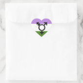 Que - Geschlechtsspezifischer Queer Stolz Herz-Aufkleber (Tasche)