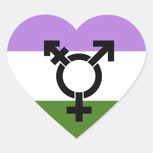 Que - Geschlechtsspezifischer Queer Stolz Herz-Aufkleber (Vorderseite)