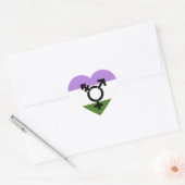 Que - Geschlechtsspezifischer Queer Stolz Herz-Aufkleber (Umschlag)