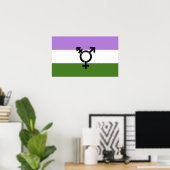 Que - Geschlechtsspezifischer Queer Stolz Poster (Heimbüro)