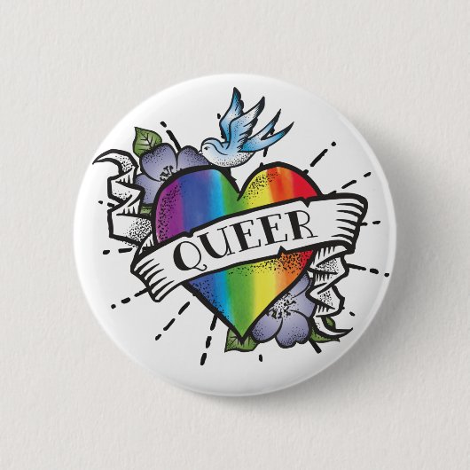 Que Heart Tattoo Button (Vorderseite)