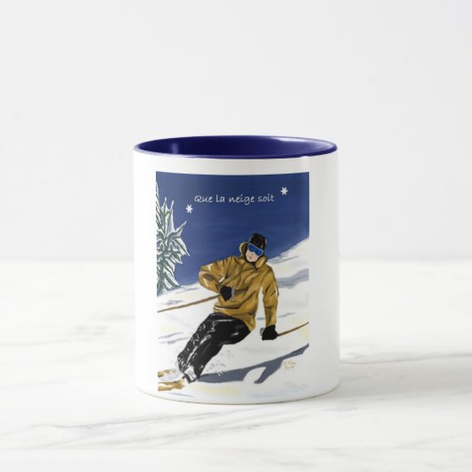 Que La neige soit/Skieur großes tasse (Zentrum)