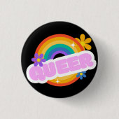 Que. LGBT+Stolz. Button (Vorderseite)