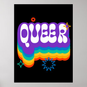 Que. LGBT+Stolz. Regenbogen. Poster