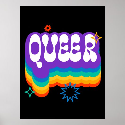 Que. LGBT+Stolz. Regenbogen. Poster (Vorne)