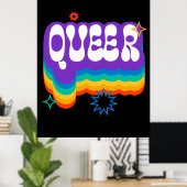 Que. LGBT+Stolz. Regenbogen. Poster (Heimbüro)