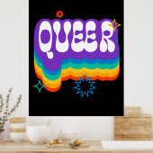 Que. LGBT+Stolz. Regenbogen. Poster (Küche)
