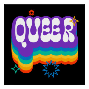 Que. LGBT+Stolz. Regenbogen. Poster
