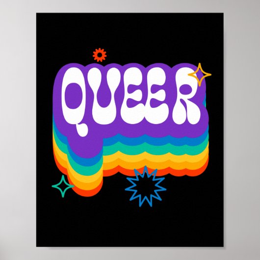 Que. LGBT+Stolz. Regenbogen. Poster (Vorne)