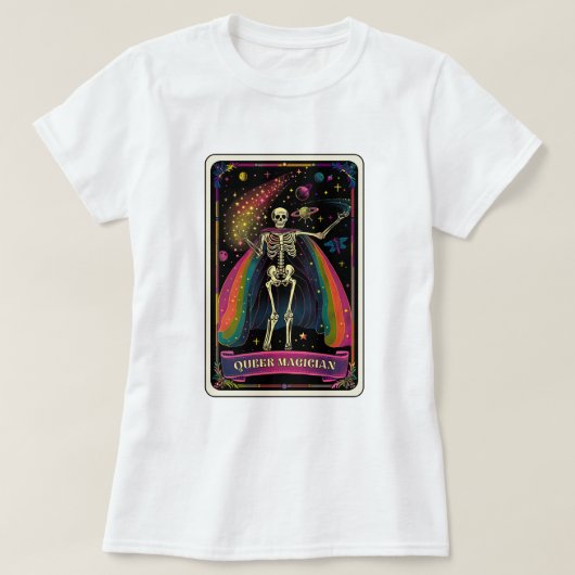 Que Magician Skeleton Tarot T-Shirt (Design vorne)