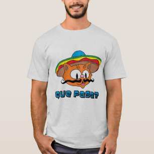 Que Pasa Señor Gato™ Cartoon Schnurrbart Katze T-Shirt