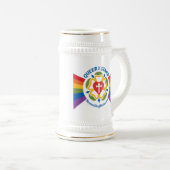 "Que stehe ich" Stein Bierglas (VorderseiteRechts)