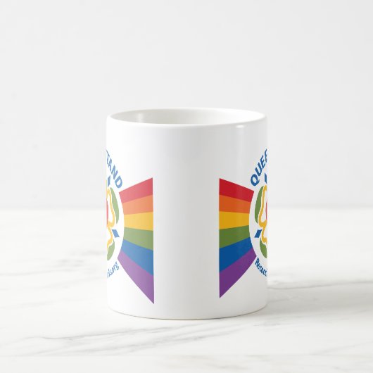 "Que stehe ich" Tasse (Mittel)