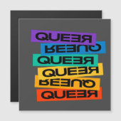 Que-Stolz-Homosexuell mit Regenbogenfarbe Magnetkarte (Vorne/Hinten)