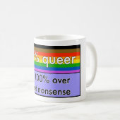 Que und über cishet Unsinns-Tasse Kaffeetasse (VorderseiteRechts)
