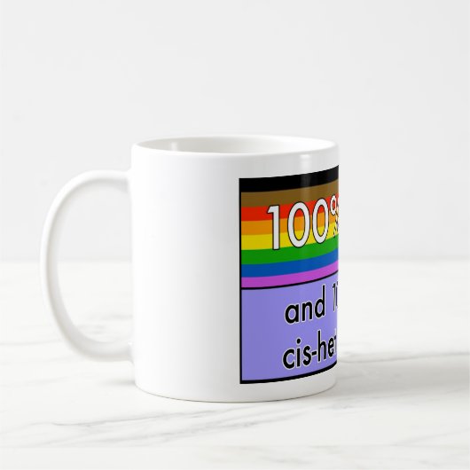 Que und über cishet Unsinns-Tasse Kaffeetasse (Links)