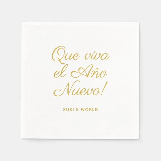 Que Viva El Año Nuevo! Neues Jahr-Silvester-Party Serviette (Vorderseite)