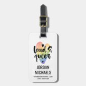 Que| Wasserfarbenherz Gepäckanhänger (Vorderseite vertikal)