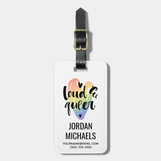 Que| Wasserfarbenherz Gepäckanhänger (Vorderseite vertikal)