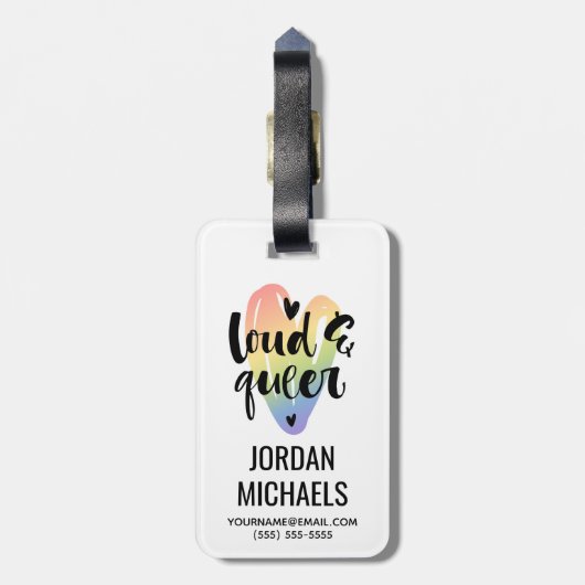 Que| Wasserfarbenherz Gepäckanhänger (Rückseite vertikal)