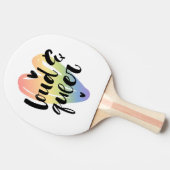 Que| Wasserfarbenherz Tischtennis Schläger (Seitenansicht)