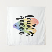 Que| Wasserfarbenherz Wandteppich (Vorderseite (Horizontal))